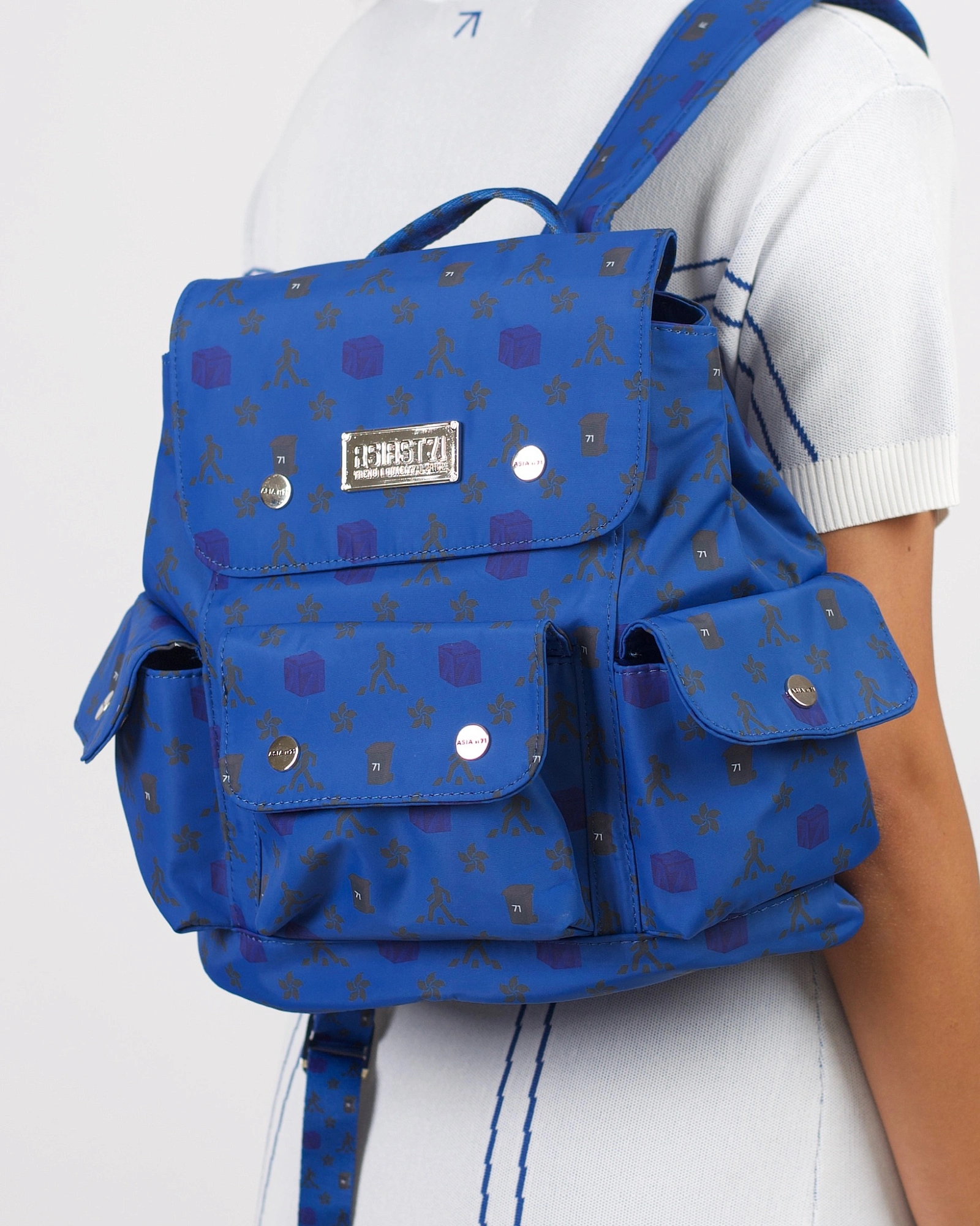 NYLON SMALL BLUE BACKPACK